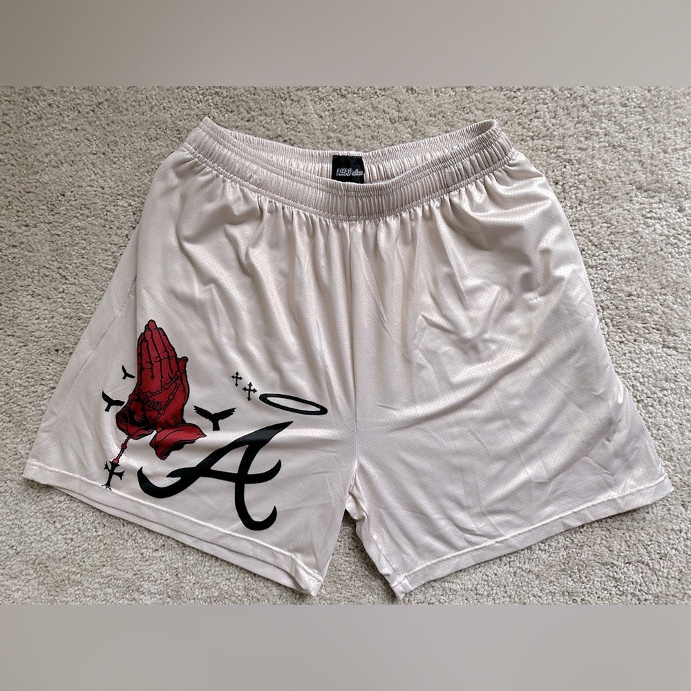 ASAP CULTURE CREAM MENS SHORTS
